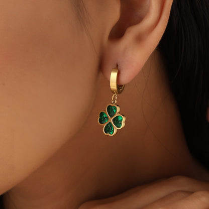 Emerald Clover Earrings