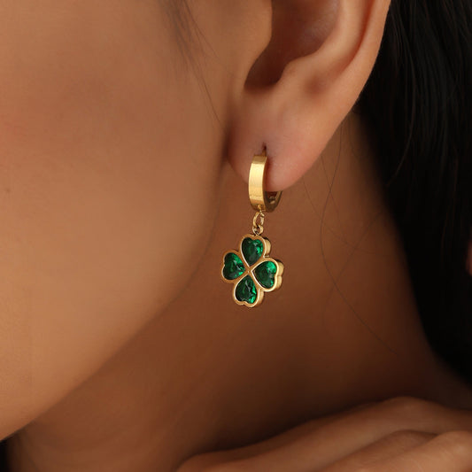 Emerald Clover Earrings