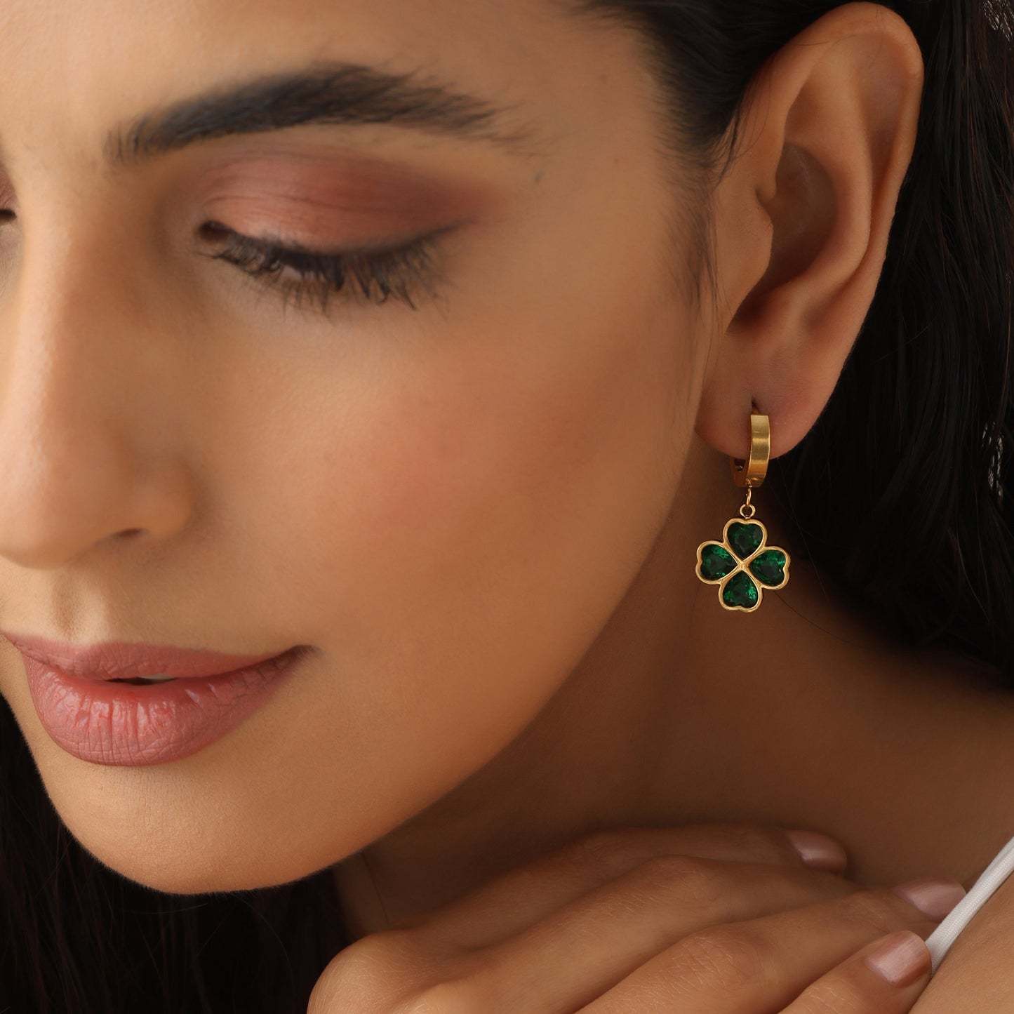 Emerald Clover Earrings