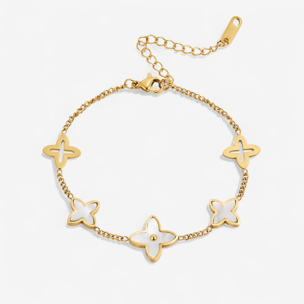 White Blossom Petal Bracelet