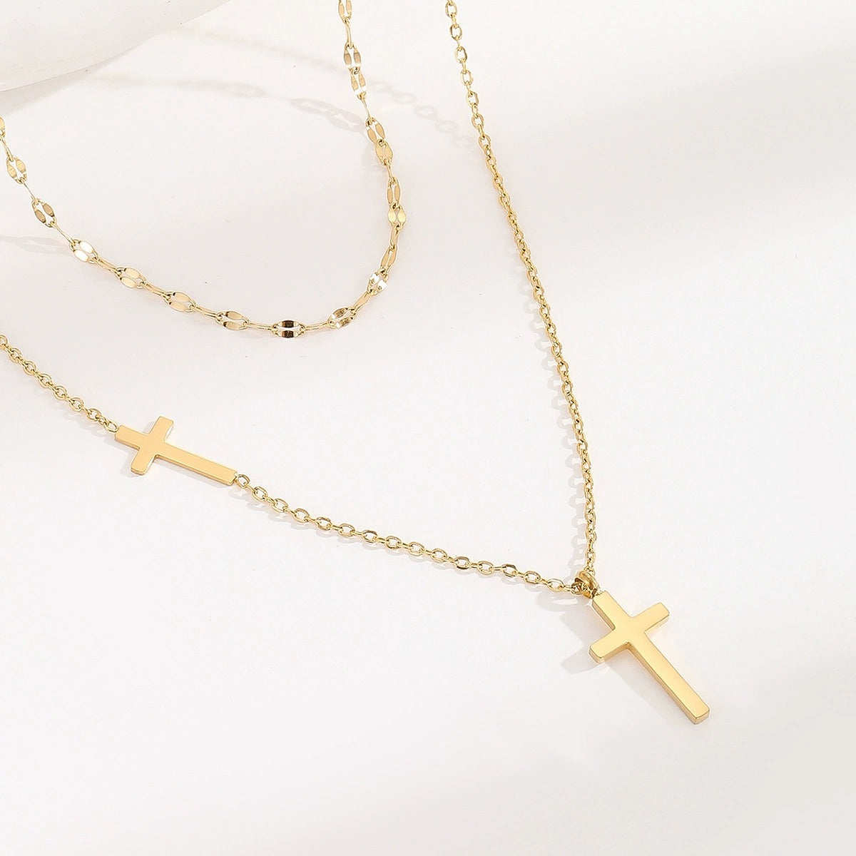 Divina Layered Cross Necklace