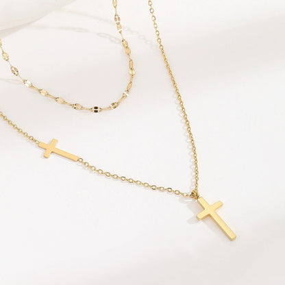 Divina Layered Cross Necklace