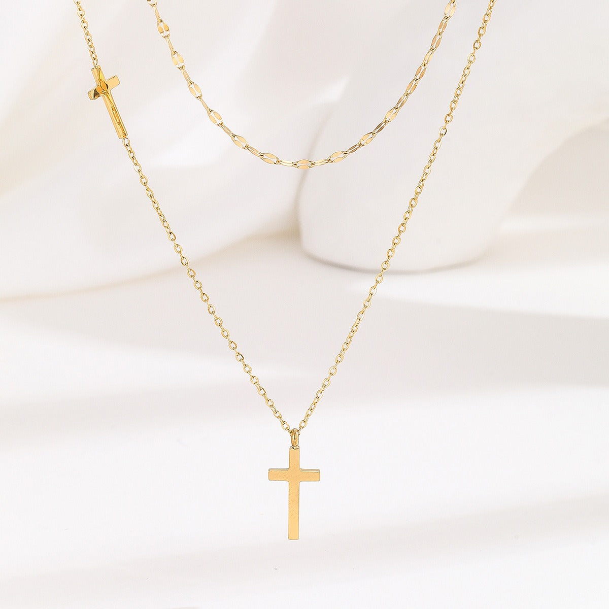 Divina Layered Cross Necklace