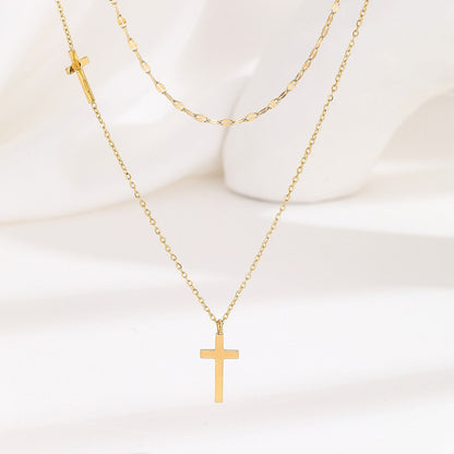 Divina Layered Cross Necklace